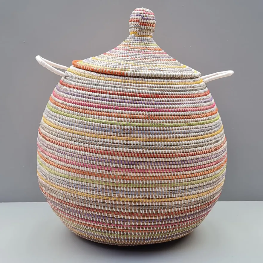 Alibaba vasketøjskurv - Megastor, MULTICOLOR striber