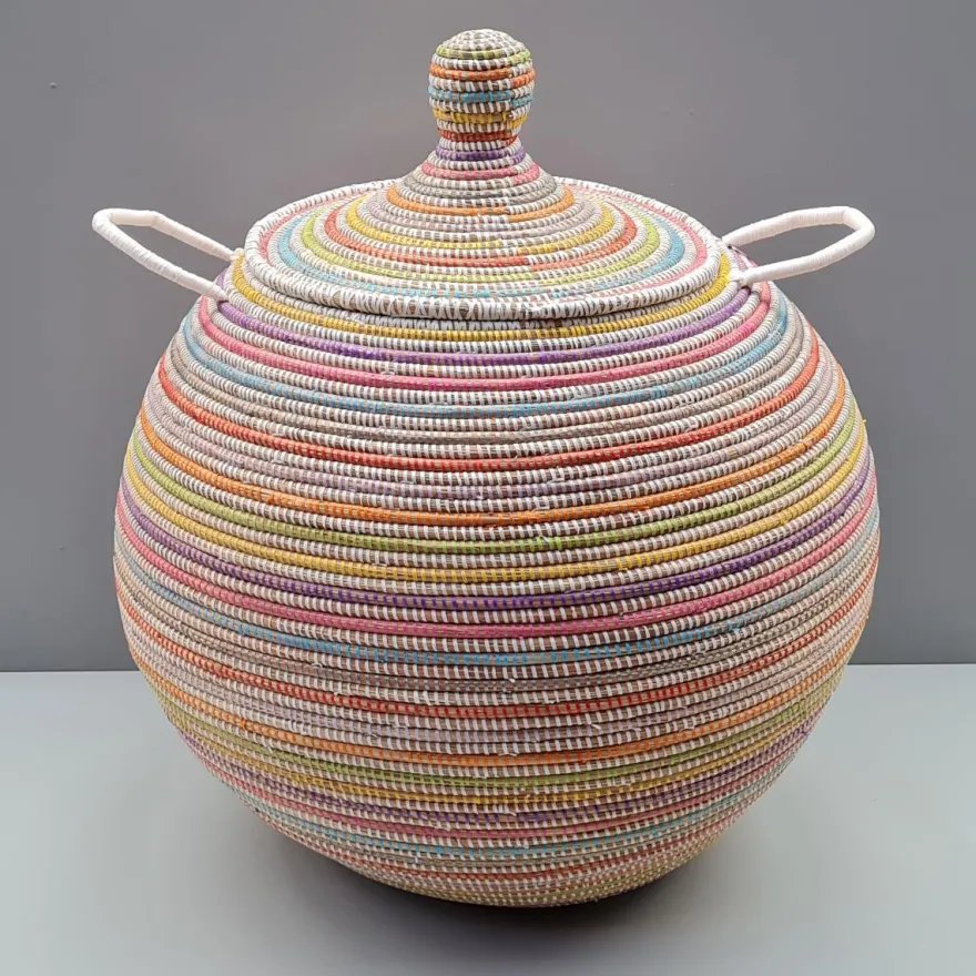 Alibaba vasketøjskurv - Megastor, MULTICOLOR striber