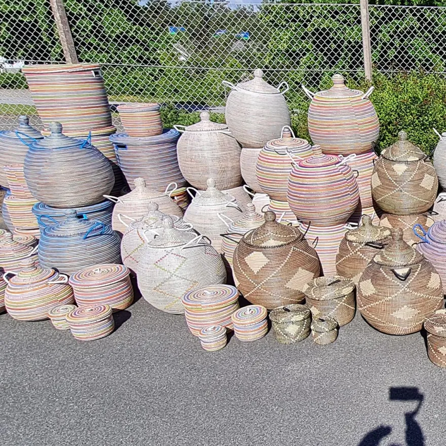 Alibaba vasketøjskurv - Stor, Multicolor, striber