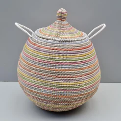 Alibaba vasketøjskurv - Stor, Multicolor, striber