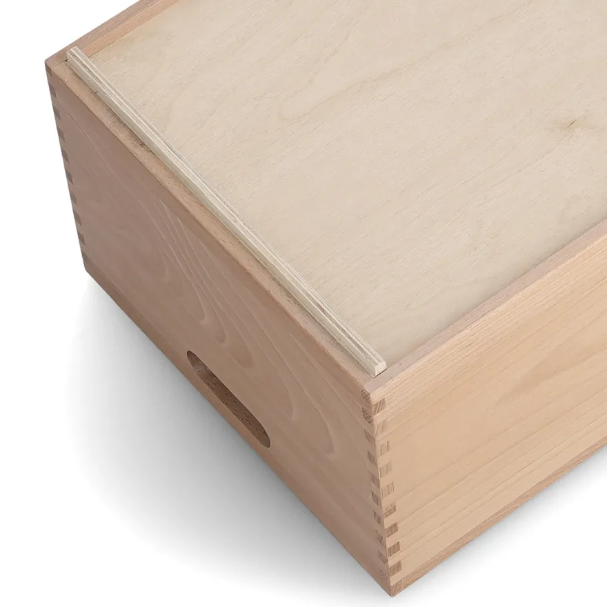 Anker opbevaringskasse i bøgetræ - 40x30 cm HØJ
