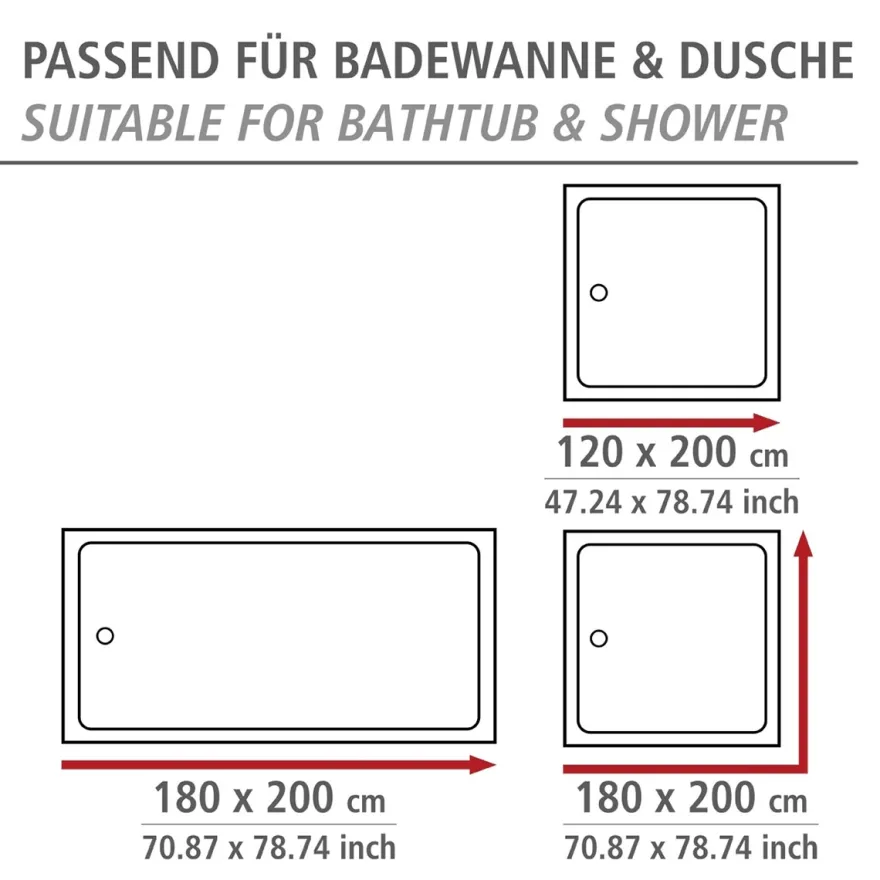 Badeforhæng - Anti-mug 180x200cm - Penny GINKGO