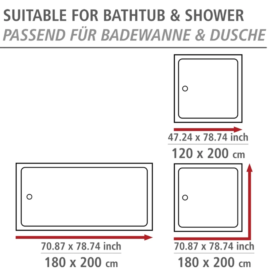 Badeforhæng - 180x200cm - YAK