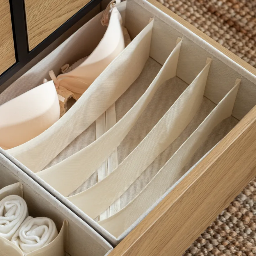 Bigso Box - Gøteborg Skuffeopbevaring - 6 rum, Bred - Linen