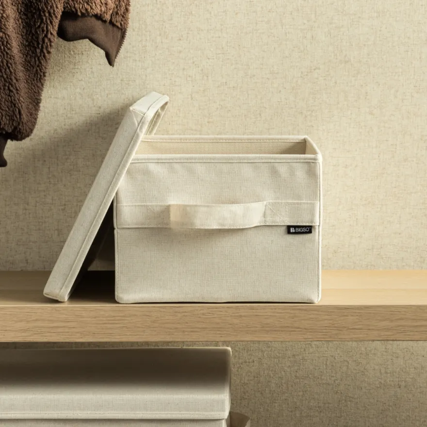 Bigso Box Gøteborg Stofkasse med låg - Small, Linen