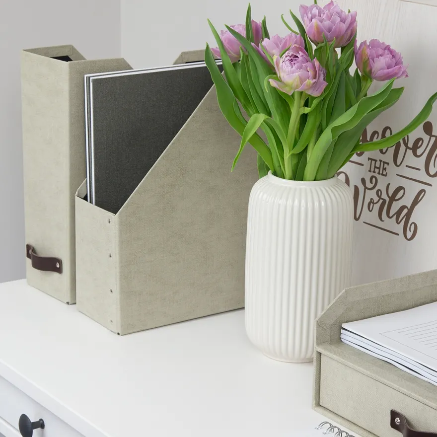 Bigso Box - William - Magasinholder, Linen. Sæt med 2 stk
