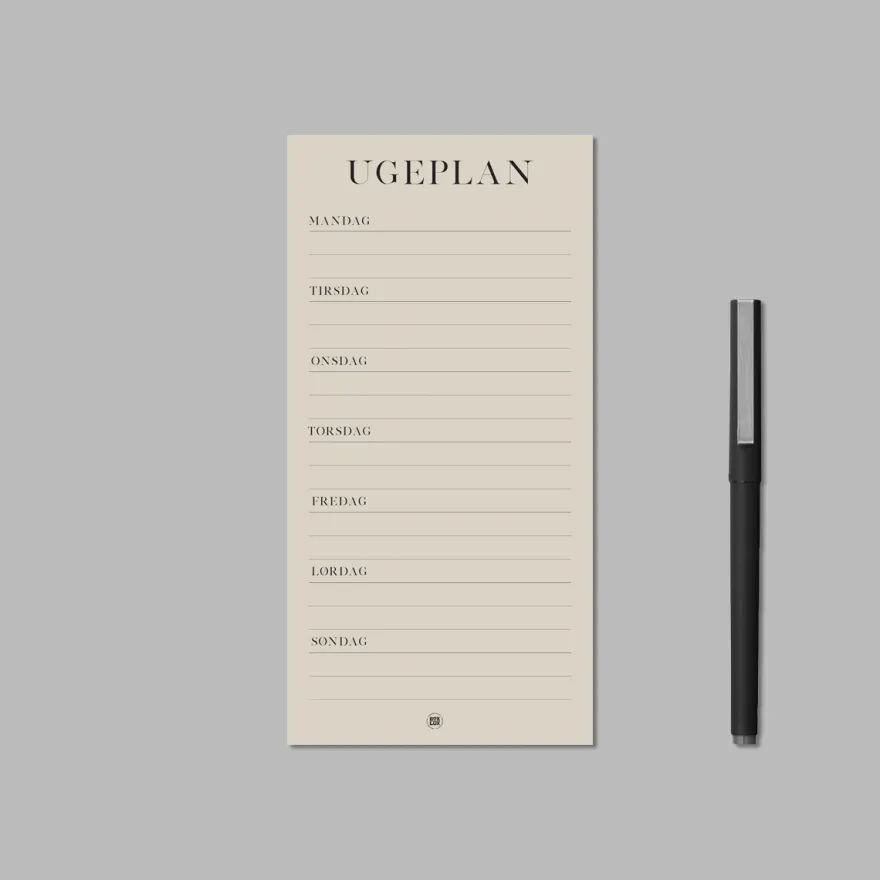 Boxdelux blok M65 - Ugeplan - Colorcode, Beige