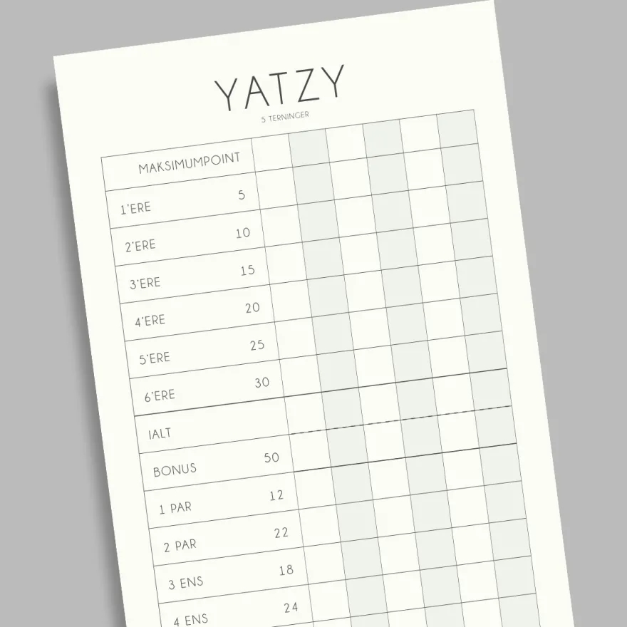 Boxdelux blok M65 - YATZY - Nordic