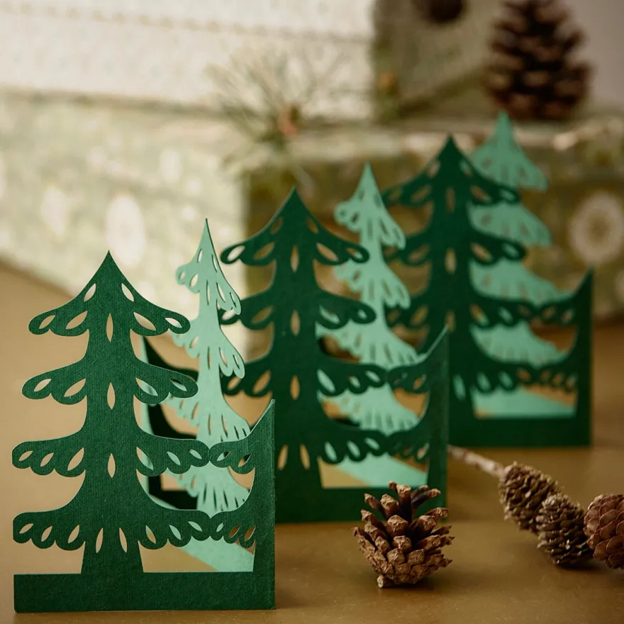 Bungalow Borddekoration i papir - Trees, Forest