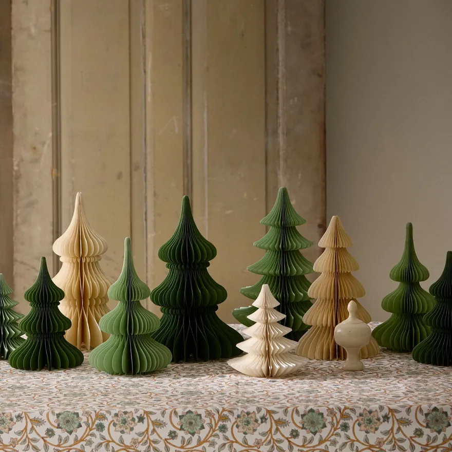 Bungalow Honeycomb julepynt - Juletræ Evergreen - 16 cm. Ming
