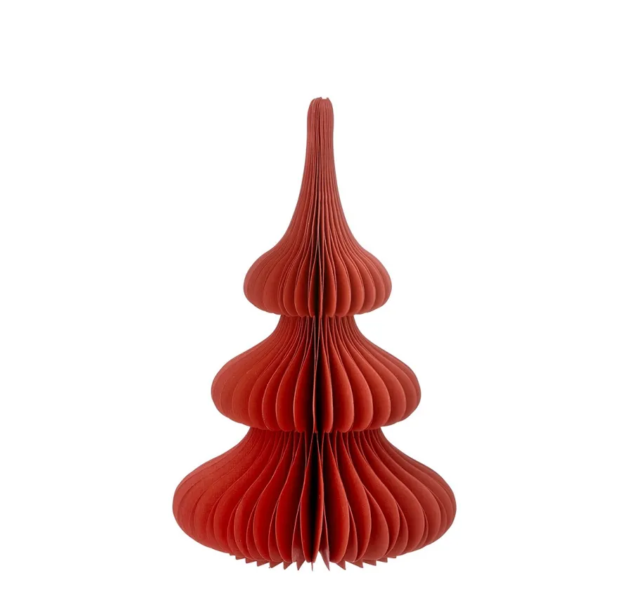 Bungalow Honeycomb julepynt - Juletræ Spruce - 24 cm. Ruby