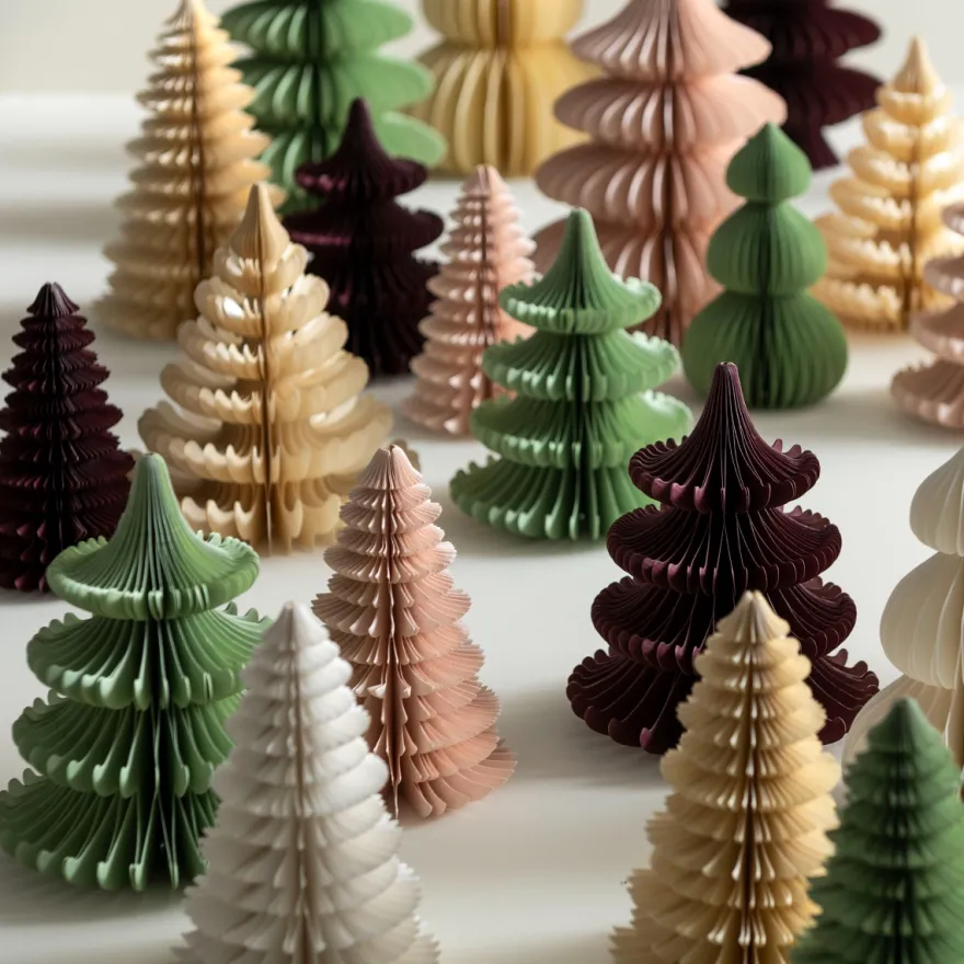 Bungalow Honeycomb Juletræ Whispwood - 18 cm. Aubergine