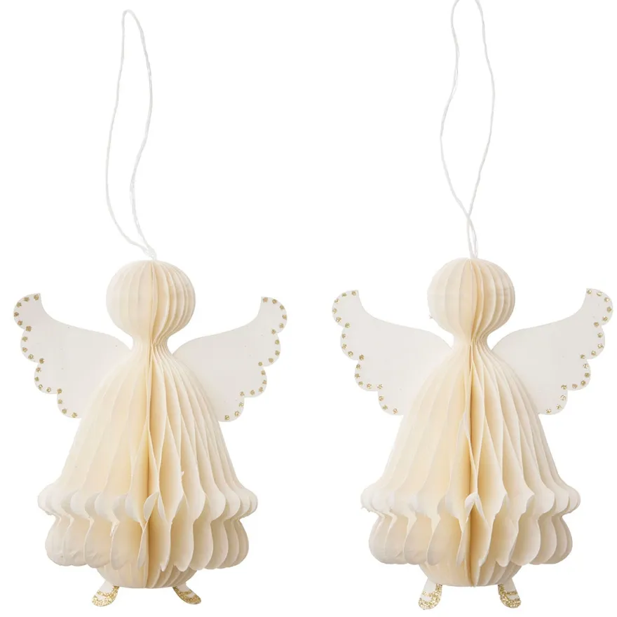 Bungalow juleophæng honeycomb - Angels, cream