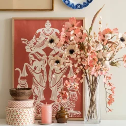 Bungalow kunstig blomst - Jasmin, Old Rose, 70 cm