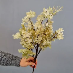 Bungalow kunstig blomst - Ruscus, Creme