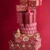 Bungalow Papmaché Klokker 8 cm, Gaya Cerise/Ruby, 2 stk