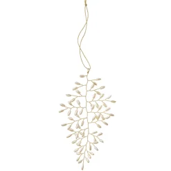 Bungalow Perlepynt - Gia 14 cm - Guld/Hvid