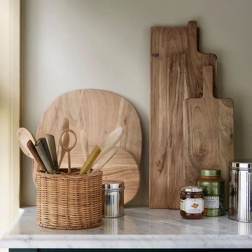 Bungalow rund bestikholder i Rattan