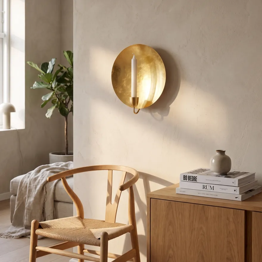 Bungalow Væglysestage - Golden, Rund