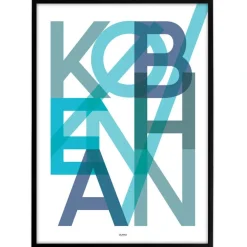 Bynavne Plakat - Blå Nuancer - Vælg by