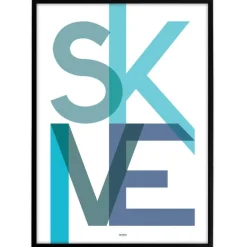 Bynavne Plakat - Blå Nuancer - Vælg by
