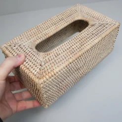 Charmille Kasse til Kleenex i Rattan. Hvid