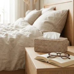 Charmille Kasse til Kleenex i Rattan. Hvid