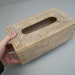 Charmille Kasse til Kleenex i Rattan. Hvid