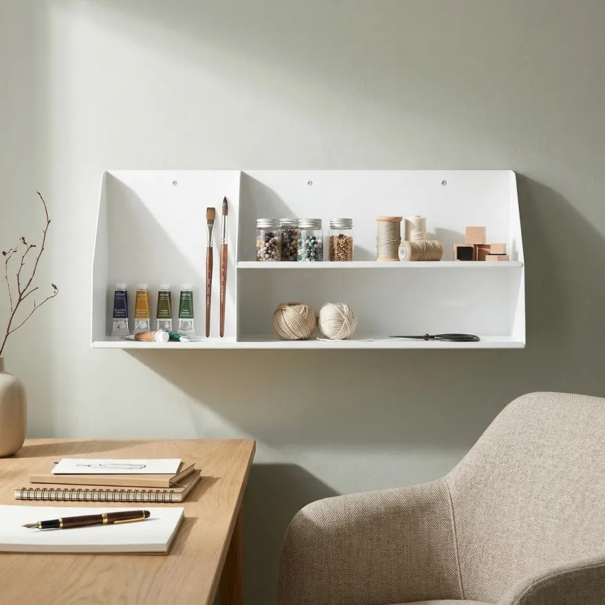 Como Archishelf i metal med 2 lag - 60 CM - Hvid