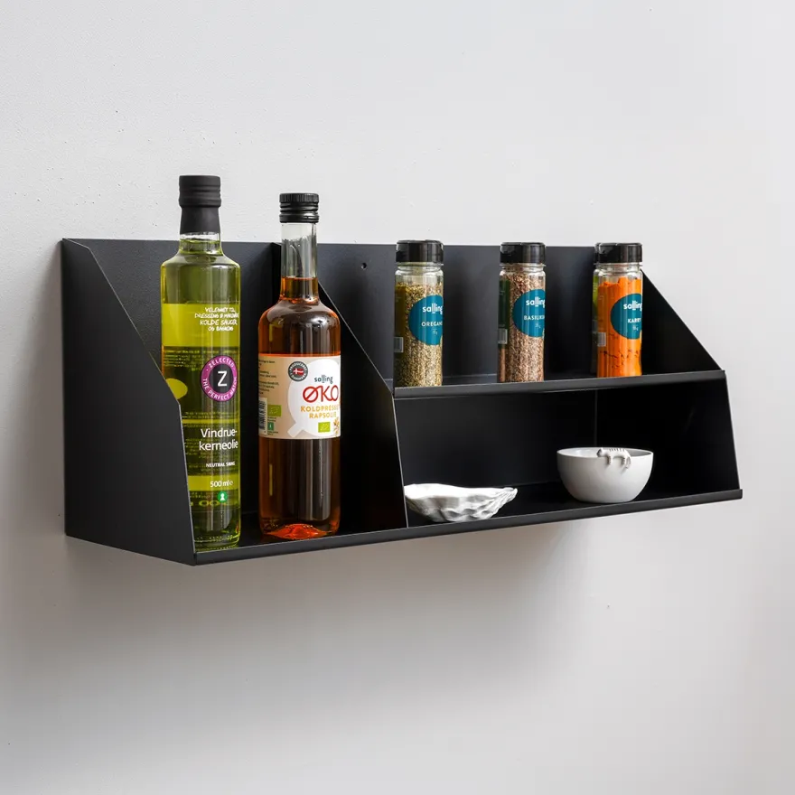 Como Archishelf i metal med 2 lag - 60 CM - Sort