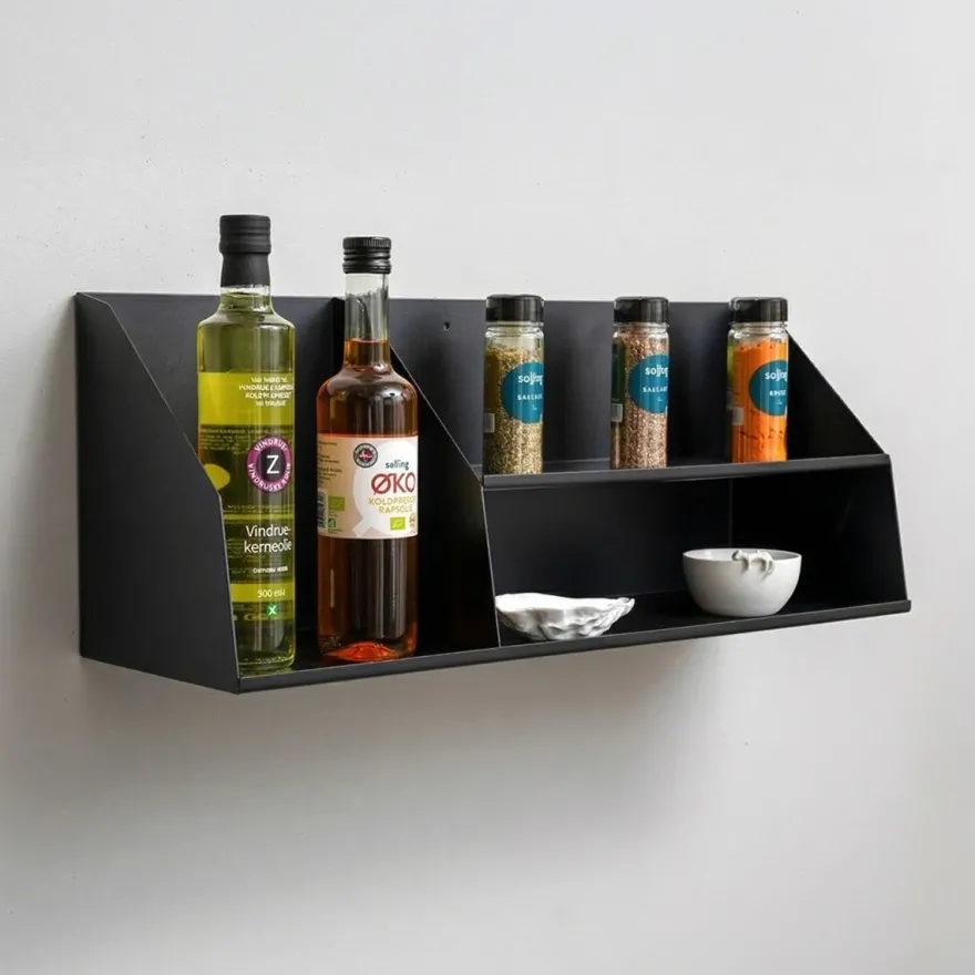 Como Archishelf i metal med 2 lag - 60 CM - Sort