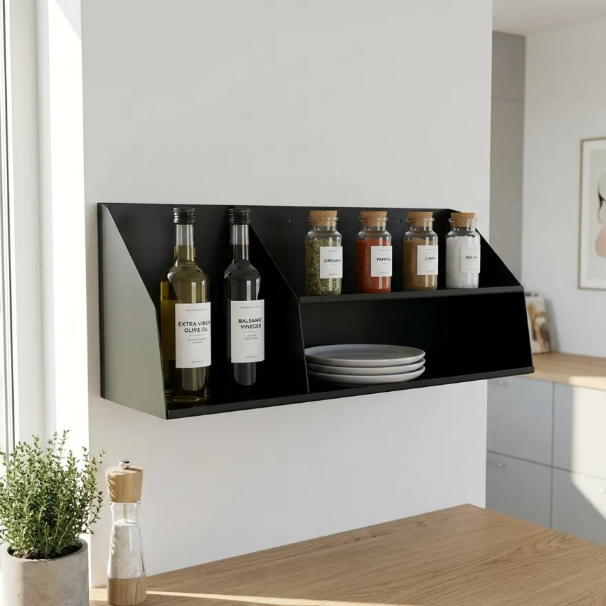 Como Archishelf i metal med 2 lag - 60 CM - Sort