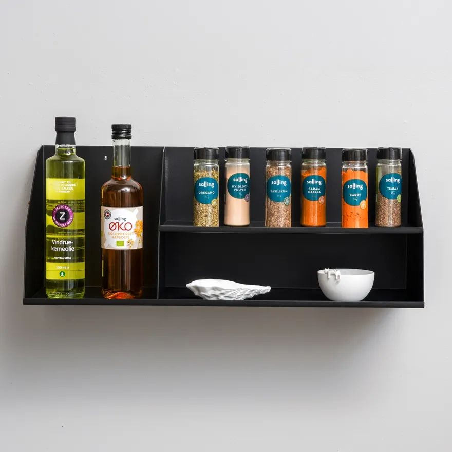 Como Archishelf i metal med 2 lag - 60 CM - Sort