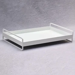 Como bakke i metal - Trico Tray med håndtag - HVID
