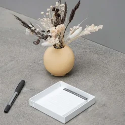 Como bakke i metal 11x11 cm. - Hvid