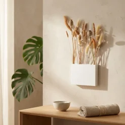 Como Flower Pot FIVE - Væghængt vase i metal, Hvid