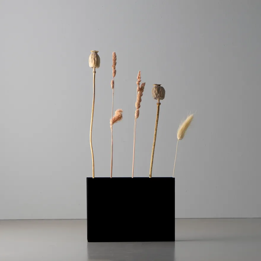 Como Flower Pot FIVE - Væghængt vase i metal, Sort