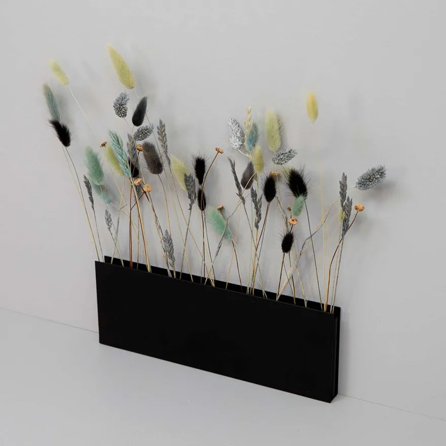 Como Flower Pot TEN - Væghængt vase i metal, Sort