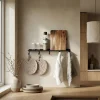 Como Hylde med knager - Sort - 50cm
