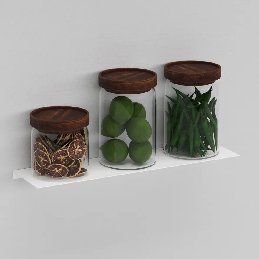 Como Hylde 37,5 x 10 cm - Hvid metal
