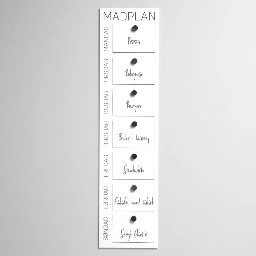 Como Madplan til vægophæng, Hvid