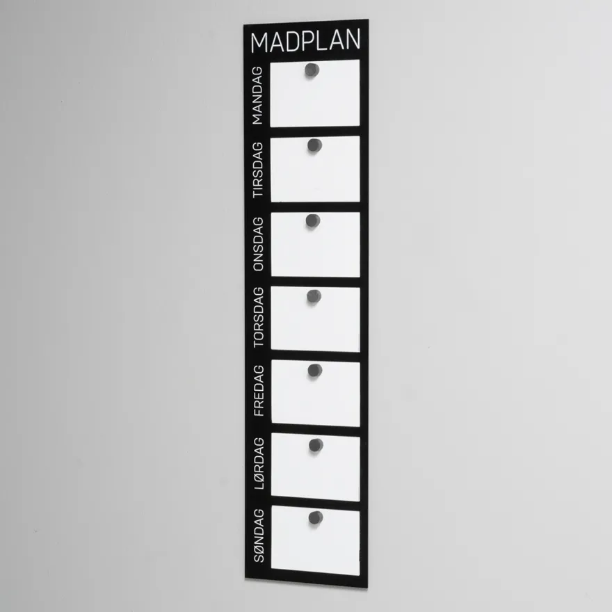 Como Madplan til vægophæng, Sort