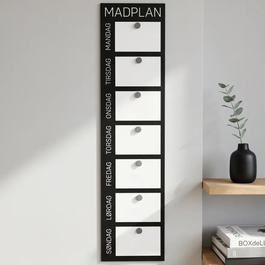 Como Madplan til vægophæng, Sort