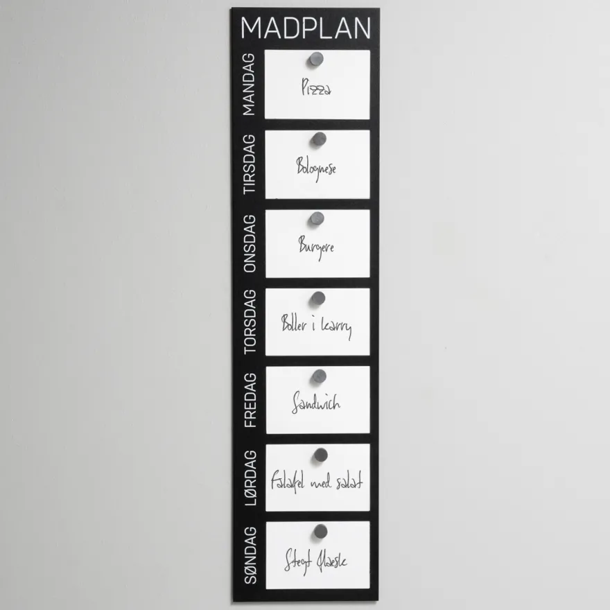 Como Madplan til vægophæng, Sort