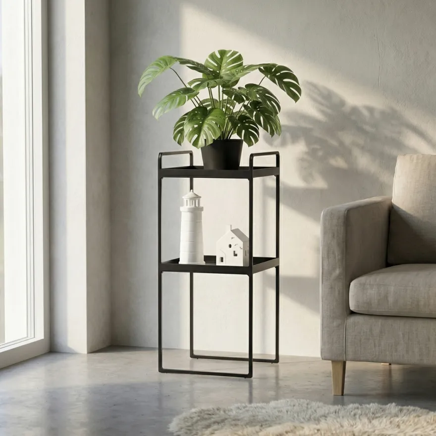 Como Plantestander med to hylder - Sort