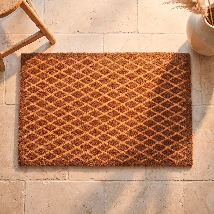 Dixie dørmåtte i Kokos - Grid - 60 x 90 cm.