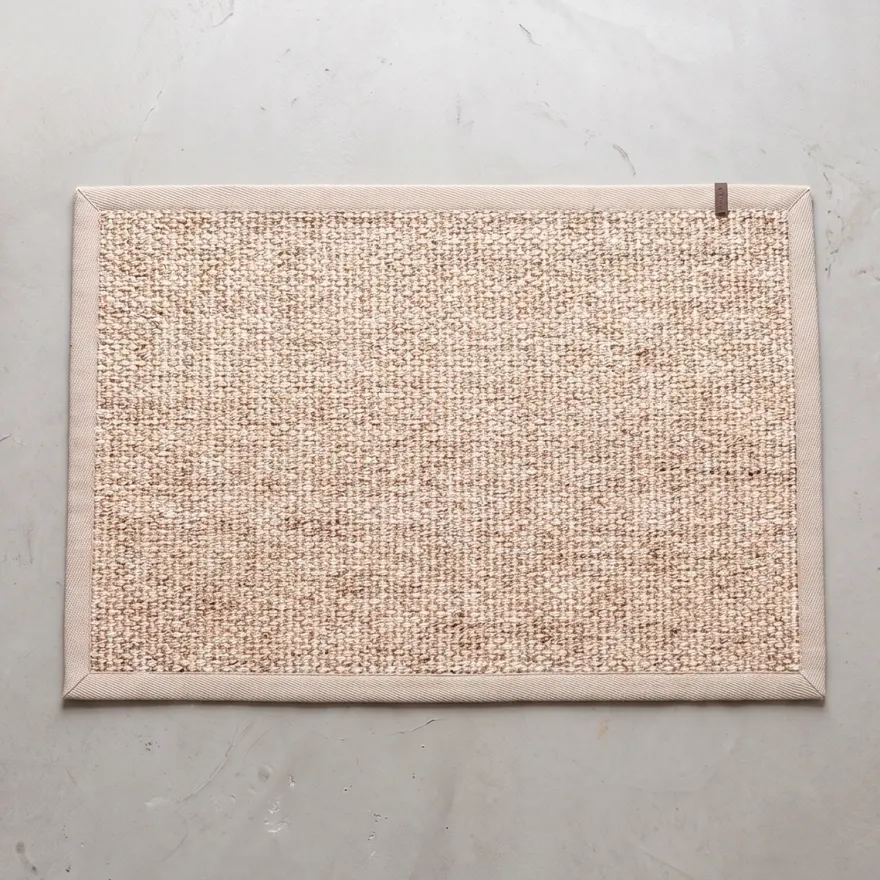 Dixie dørmåtte i Sisal, Wilma, Sandmeleret - 60x90 cm