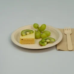 Engangsservice i sukkerrørsfibre - Frokosttallerken 18cm - 50 stk
