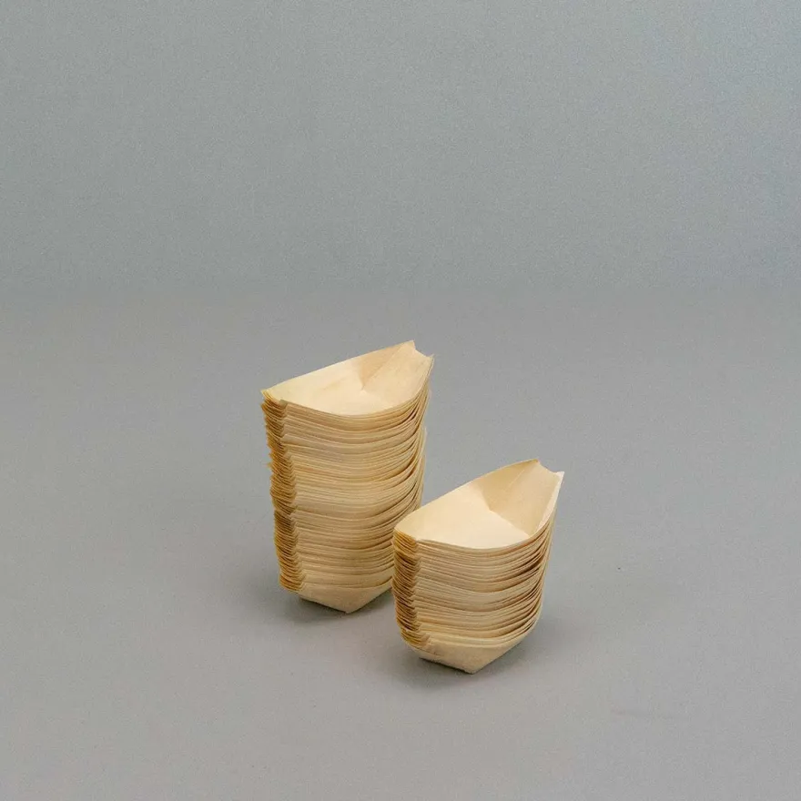 Engangsservice i træ - Både 11 cm - Pakke 100 stk