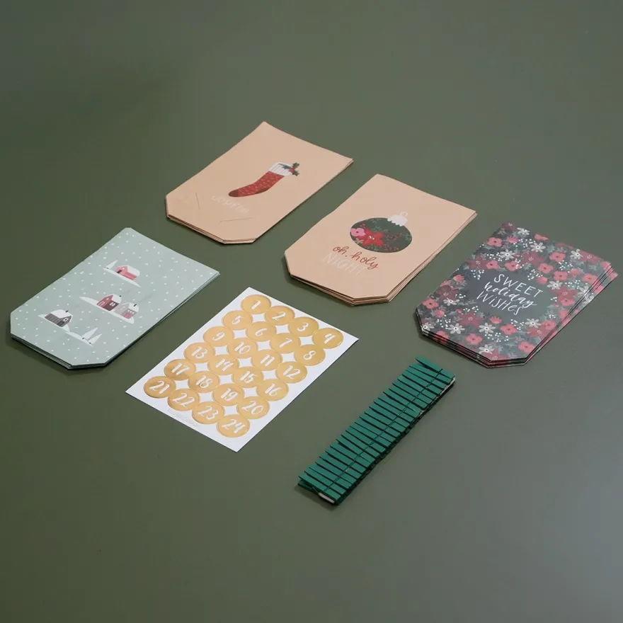 Gaveposer til pakkekalender - 24 stk. Christmas Feelings
